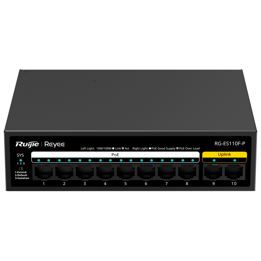 Reyee Switch PoE Sobremesa Carcasa Metal RG-ES110F-P