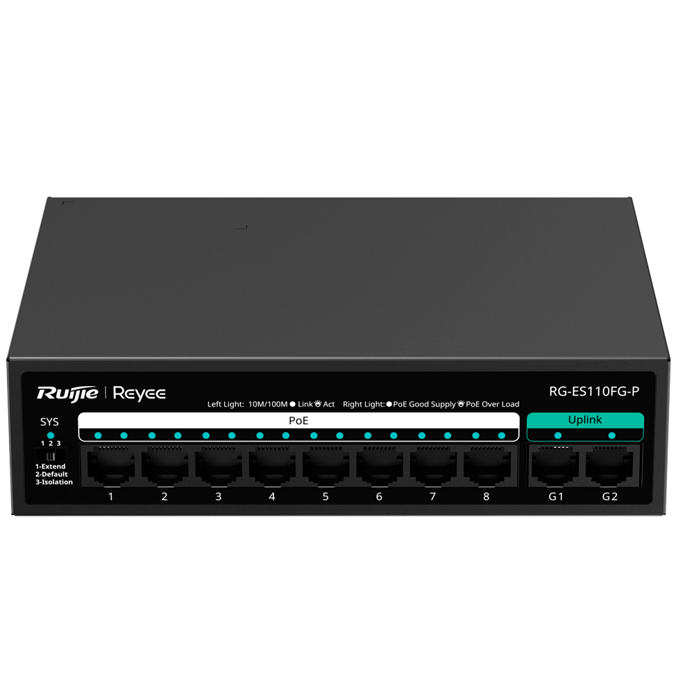 Reyee Switch PoE Sobremesa Carcasa Metal RG-ES110FG-P