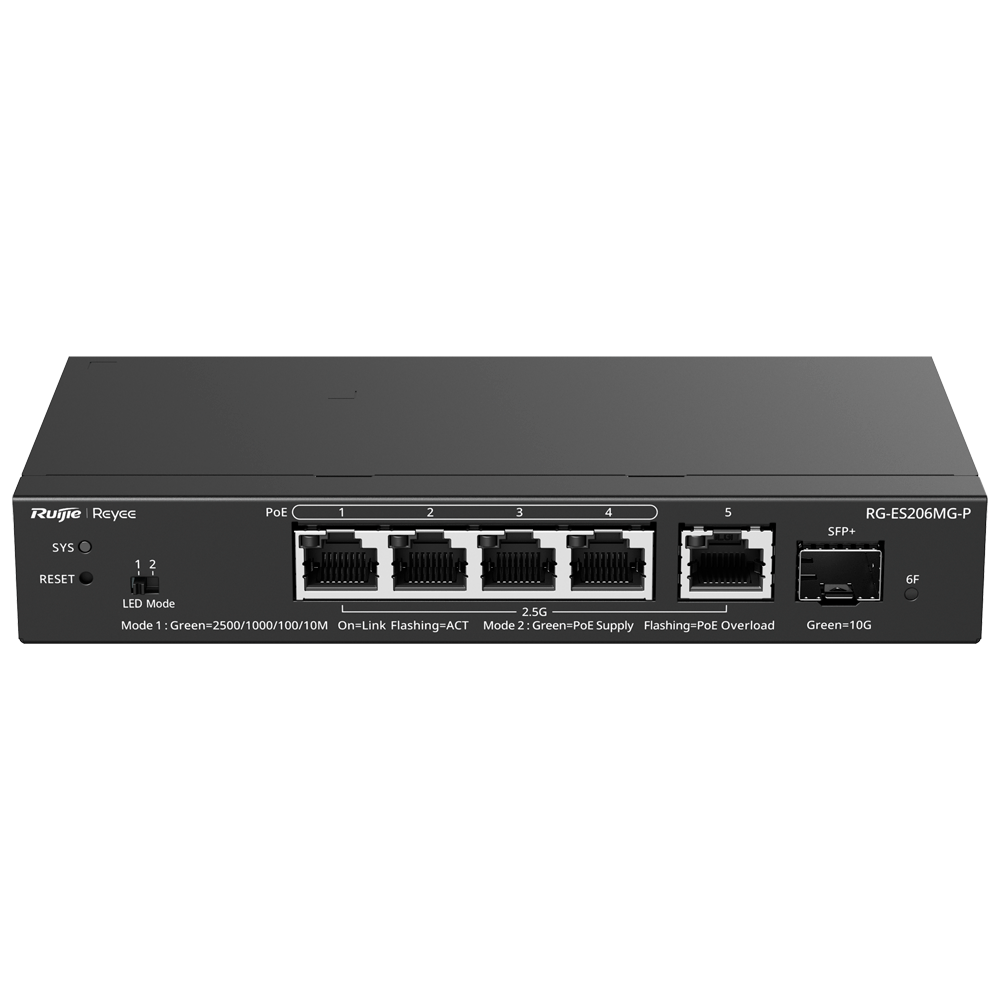 Reyee Switch PoE Cloud Capa 2 RG-ES206MG-P