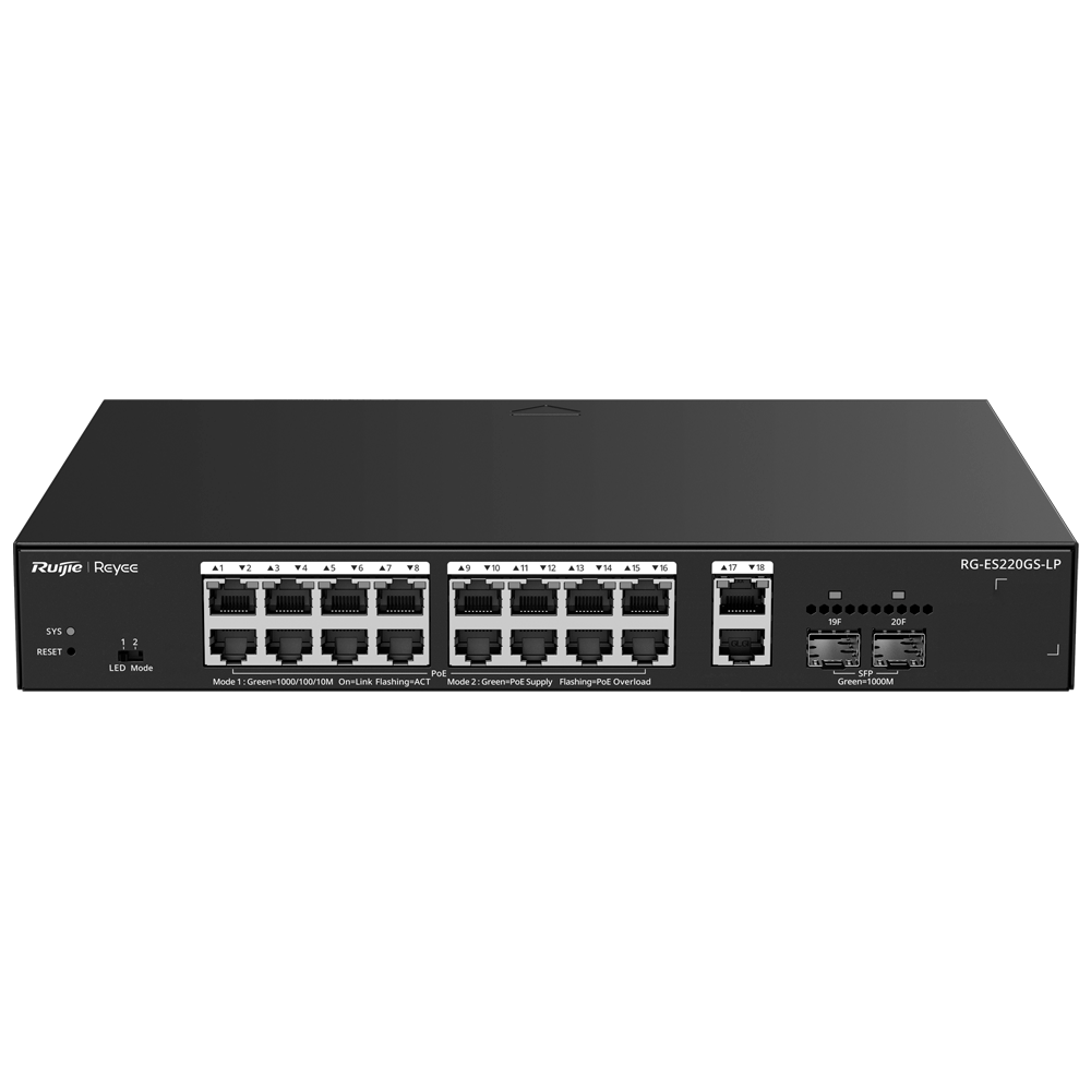 Reyee Switch PoE Cloud Gestionable RG-ES220GS-LP