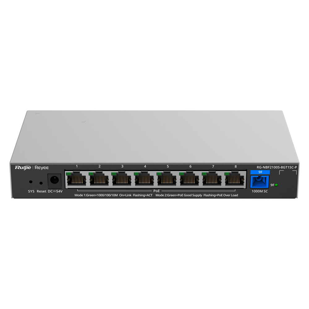 Reyee E Lighten Switch PoE Cloud Capa 2 WiFi RG-NBF2100S-8GT1SC-P