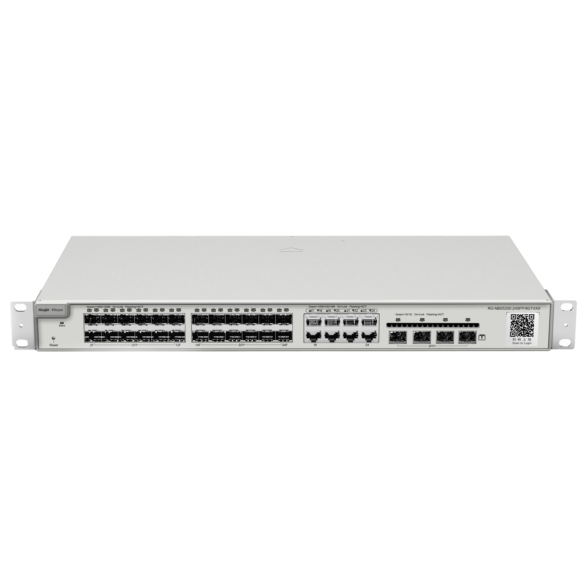Reyee Switch Cloud Capa 3 24 puertos SFP Gigabit (8 Puertos Combo RJ45) RG-NBS5200-24SFP/8GT4XS