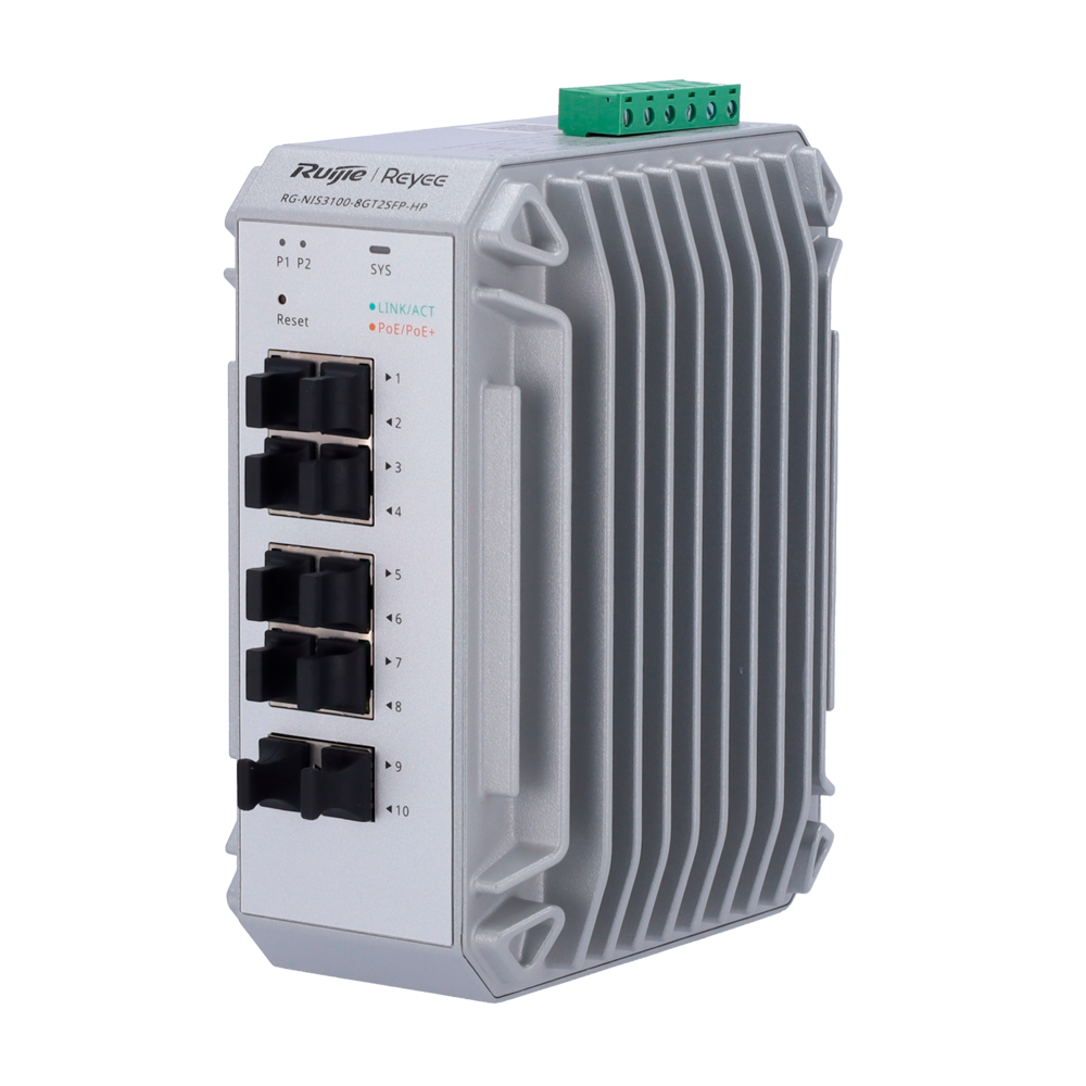 Reyee Switch Industrial PoE Cloud Capa 2 RG-NIS3100-8GT2SFP-HP