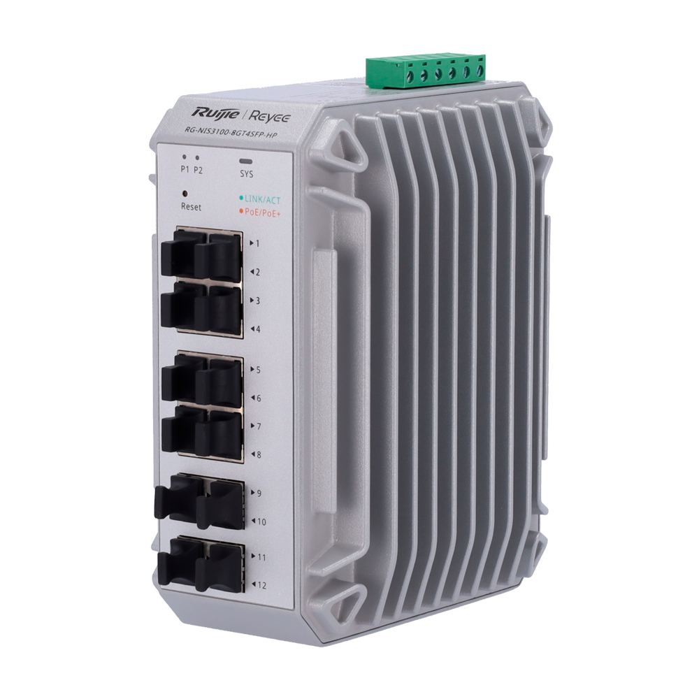 Reyee Switch Industrial PoE Cloud Capa 2 RG-NIS3100-8GT4SFP-HP