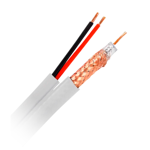 Safire Cable Combinado Mini RG59 + alimentación SIAMÉS RG59UP-100-SIAM