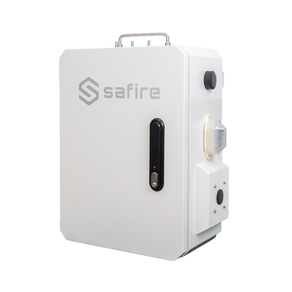 Safire Smartbox metalica IP66 Dual Solar y 220V AC SF-BOX5038DUAL8POE-UPS