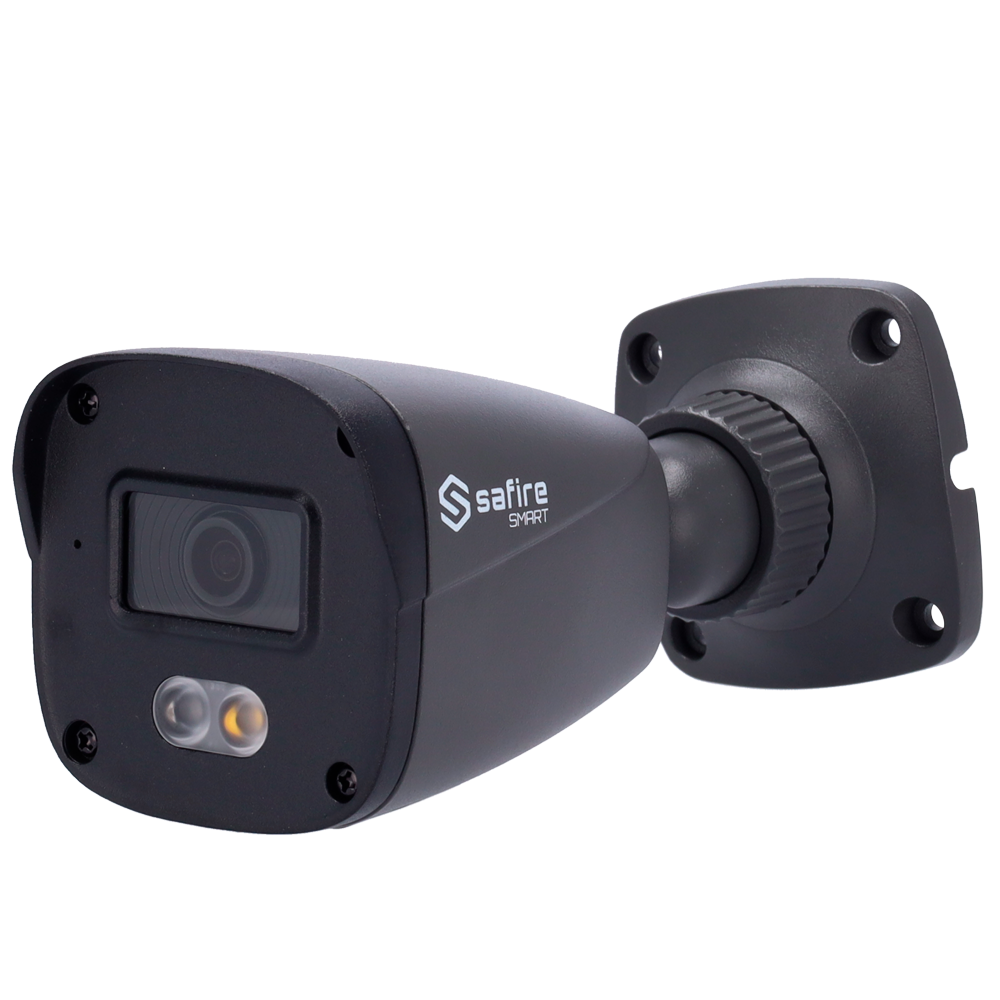Safire Smart Cámara Bullet IP gama B1 con luz dual color gris 2 MP, 2.8 mm, WiFi, PoE SF-IPB070A-2B1-DL-GREY