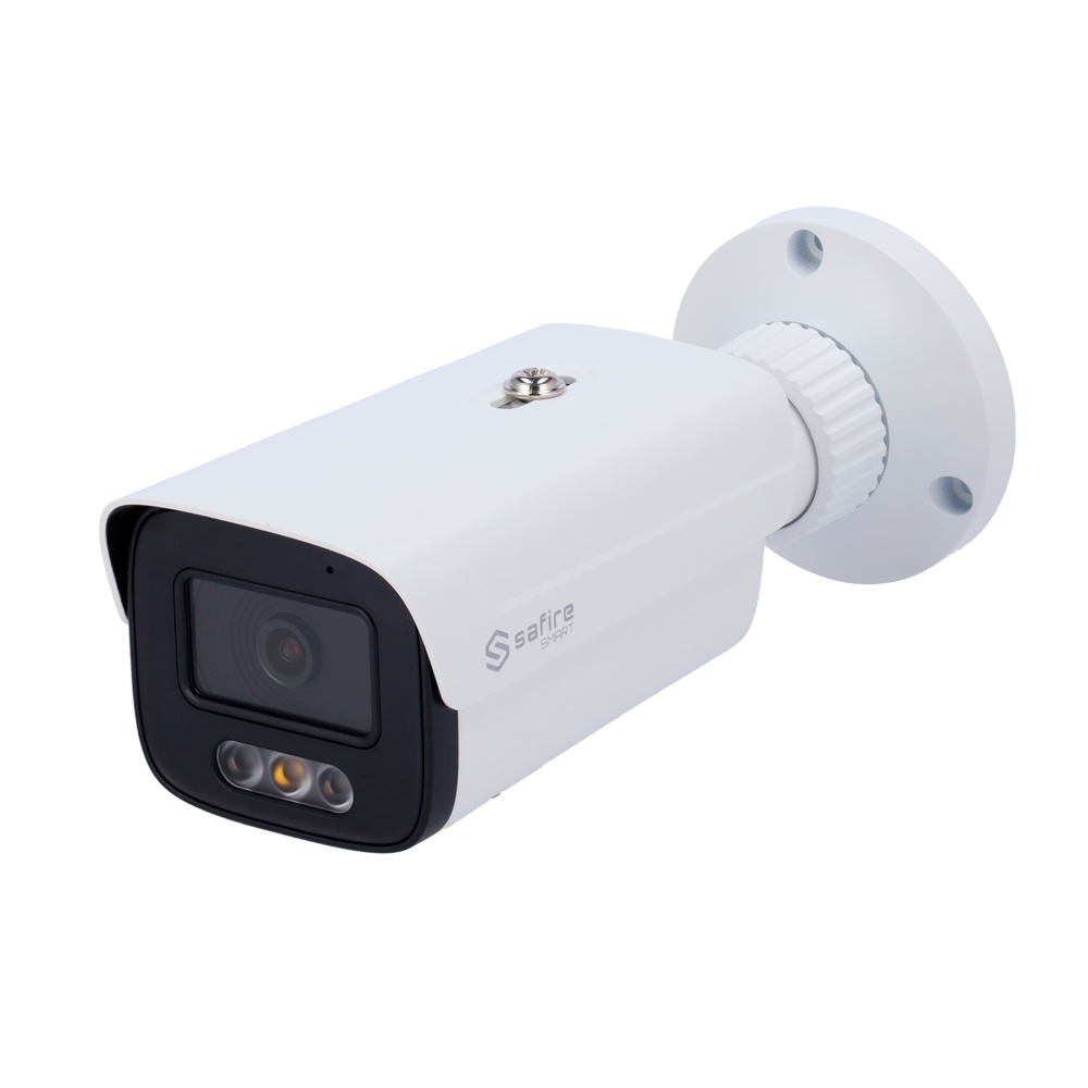 Safire Smart Cámara Bullet IP gama I1 AI Avanzada y DualLight color blanco 4 MP, 2.8 mm, WiFi, PoE SF-IPB380A-4I1-DL