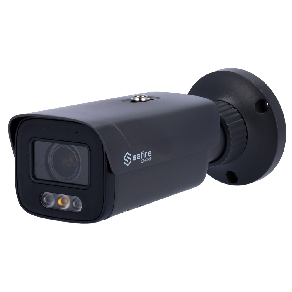 Safire Smart Cámara Bullet IP gama E1 Inteligencia Artificial color gris 4 MP, 2.8 ~ 12 mm Motorizada, WiFi, PoE SF-IPB580ZA-4E1-DL-GREY