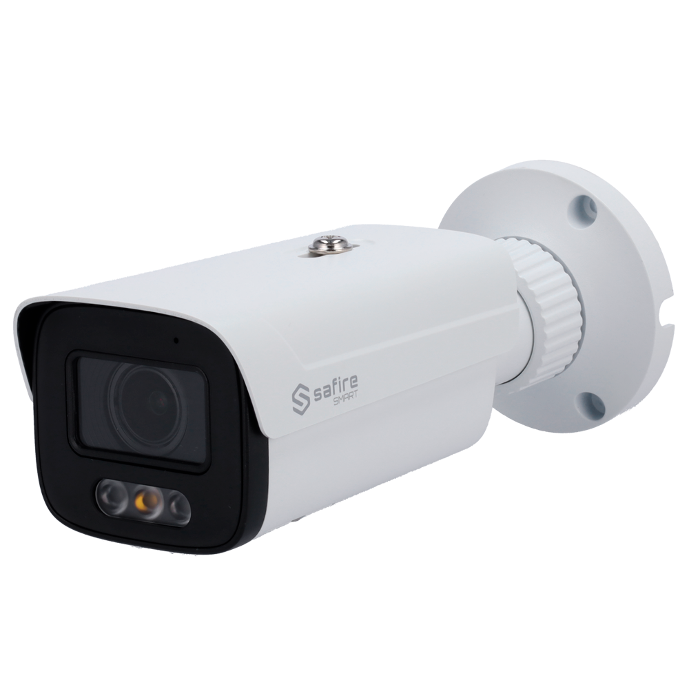 Safire Smart Cámara Bullet IP gama E1 Inteligencia Artificial color blanco 6 MP, 2.8 ~ 12 mm Motorizada, WiFi, PoE SF-IPB580ZA-6E1-DL