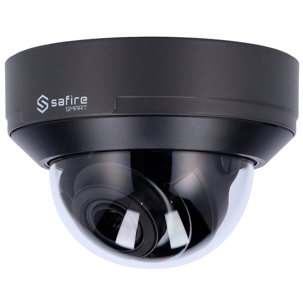 Safire Smart Cámara Domo IP gama E1 Inteligencia Artificial color gris 4 MP, 2.8 ~ 12 mm Motorizada, WiFi, PoE SF-IPD540ZA-4E1-GREY