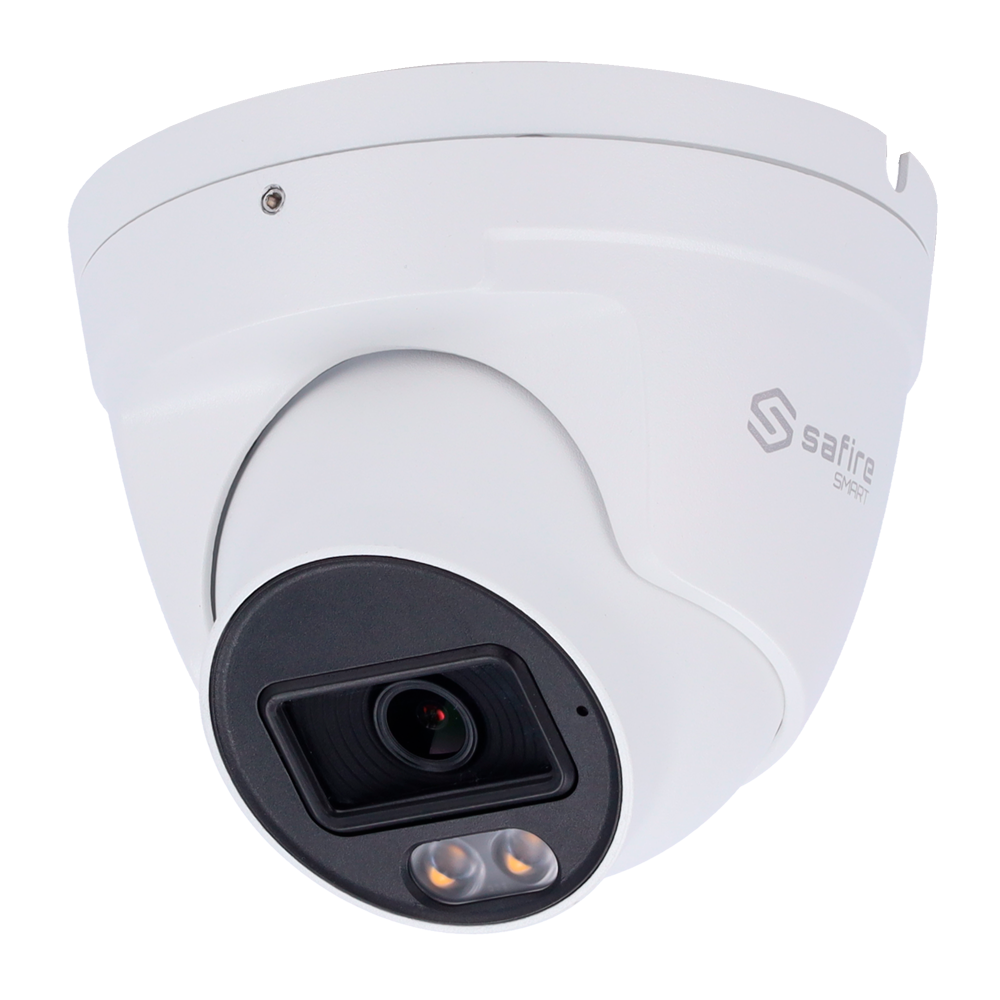 Safire Smart Cámara Turret IP gama E1 Inteligencia Artificial color blanco 6 MP, 2.8 mm, WiFi, PoE SF-IPT011A-6E1-DL