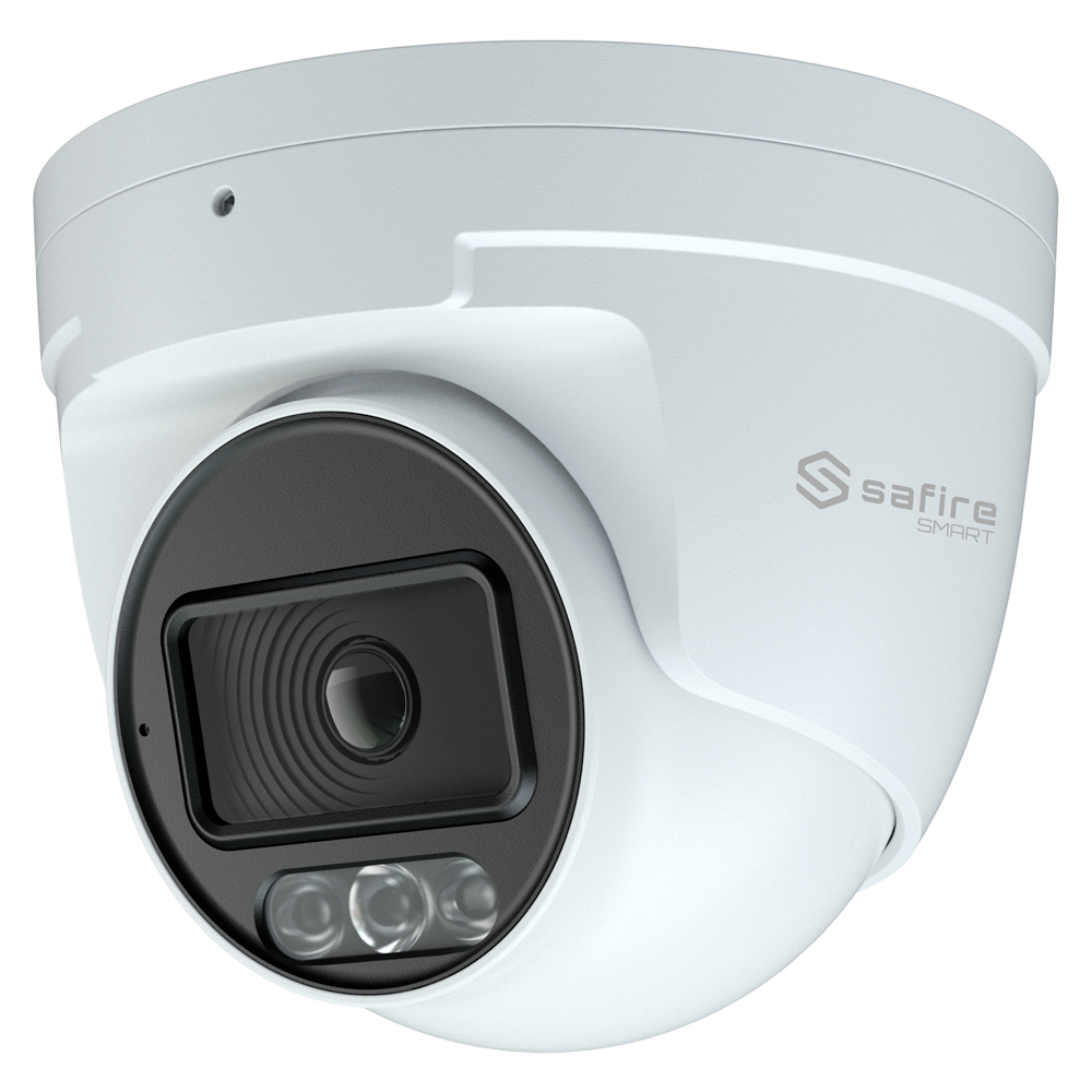 Safire Smart cámara Turret IP gama E1 con AI color blanco 4 MP, 2.8 mm, WiFi, PoE SF-IPT020A-4E1-NIGHTPRO