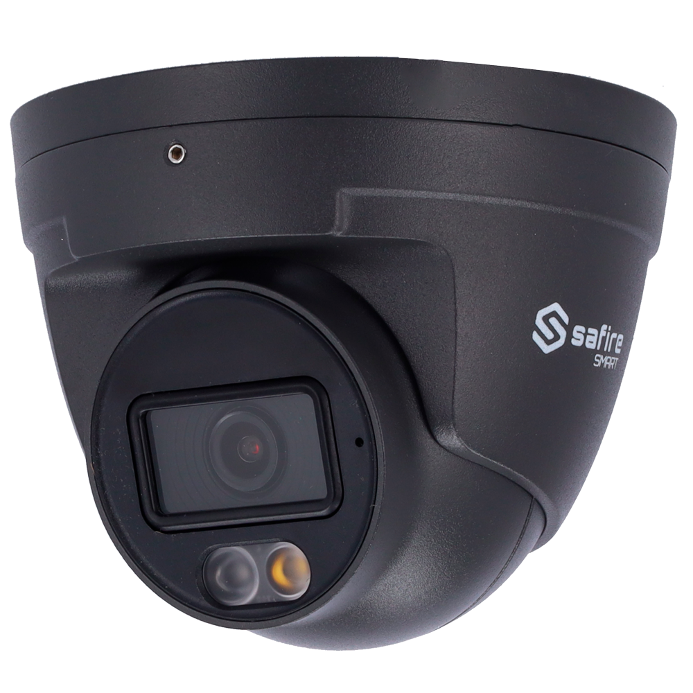 Safire Smart Cámara Turret IP gama I1 AI Avanzada y DualLight color blanco 4 MP, 2.8 mm, WiFi, PoE SF-IPT020A-4I1-DL-GREY