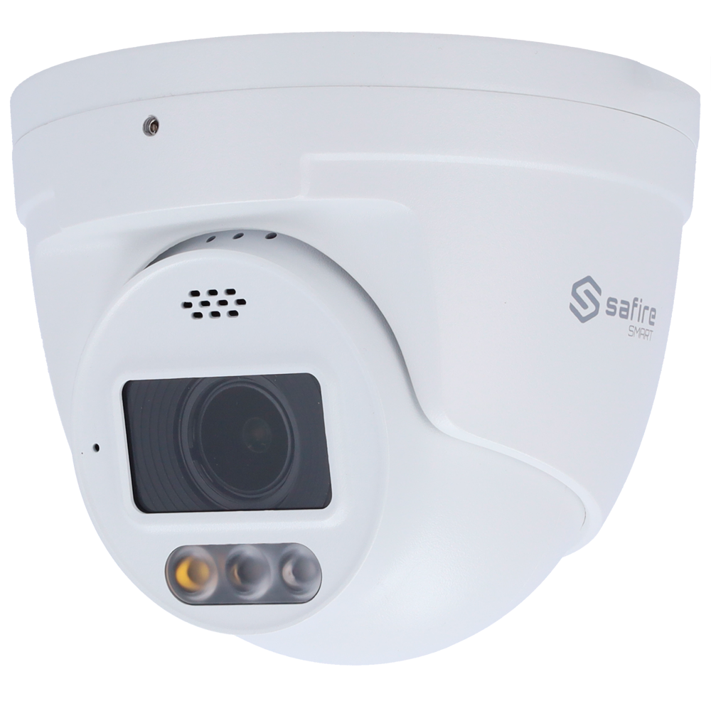 Safire Smart Cámara Turret IP gama I1 AI Avanzada y DualLight color blanco 6 MP, 2.8 mm, WiFi, PoE SF-IPT020A-6I1-SL