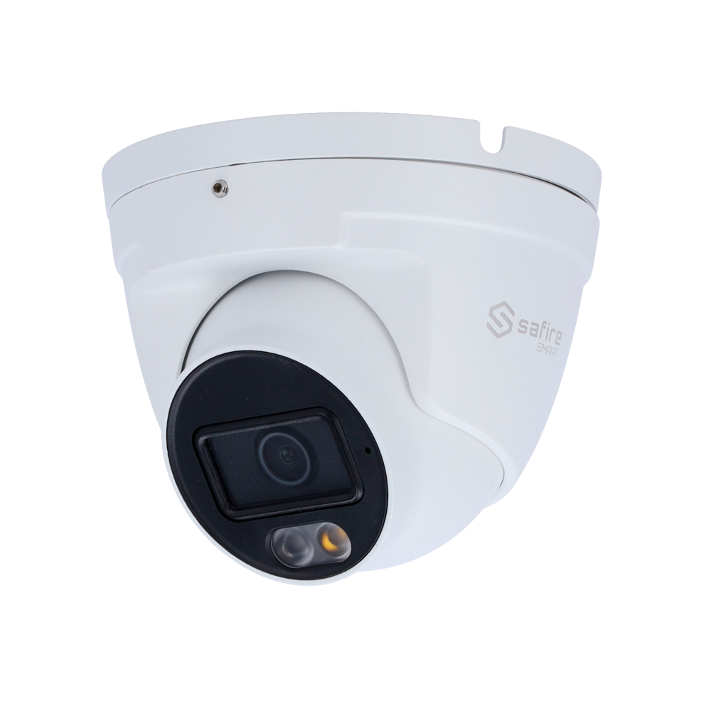 Safire Smart Cámara Turret IP gama B1 con luz dual color blanco 8 MP, 2.8 mm, WiFi, PoE SF-IPT020A-8B1-DL