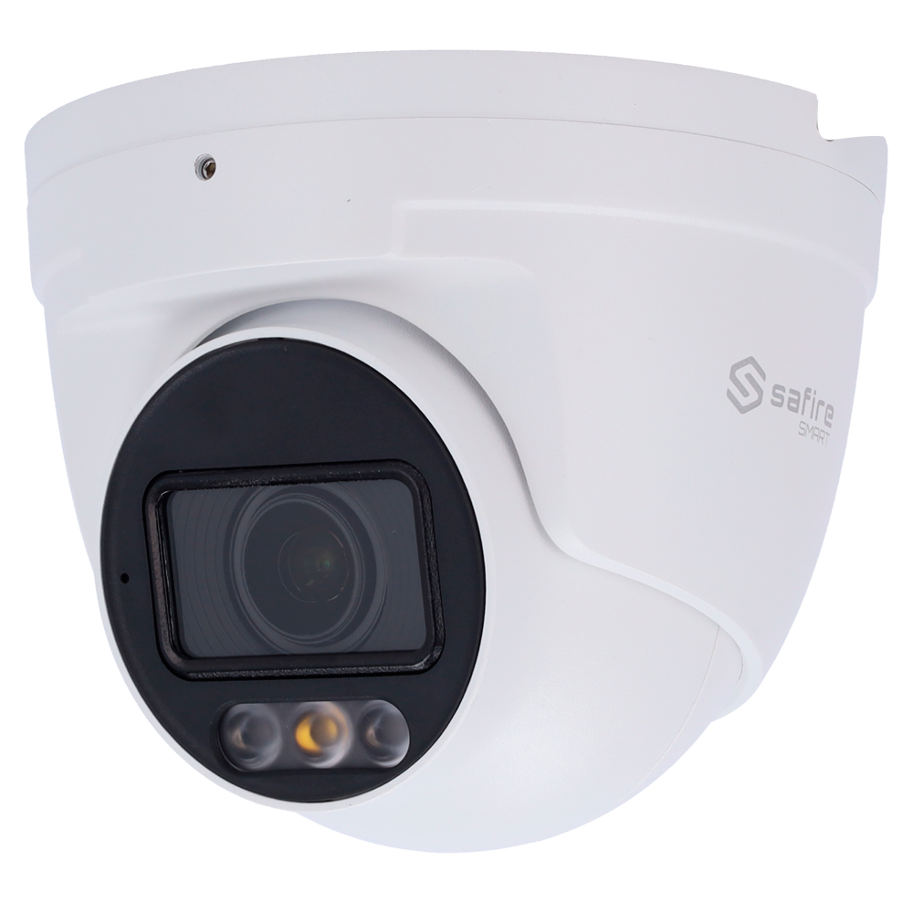 Safire Smart Cámara Turret IP gama E1 AI color blanco 4 MP, 2.8 ~ 12 mm Motorizada, WiFi, PoE SF-IPT511ZA-4E1-DL
