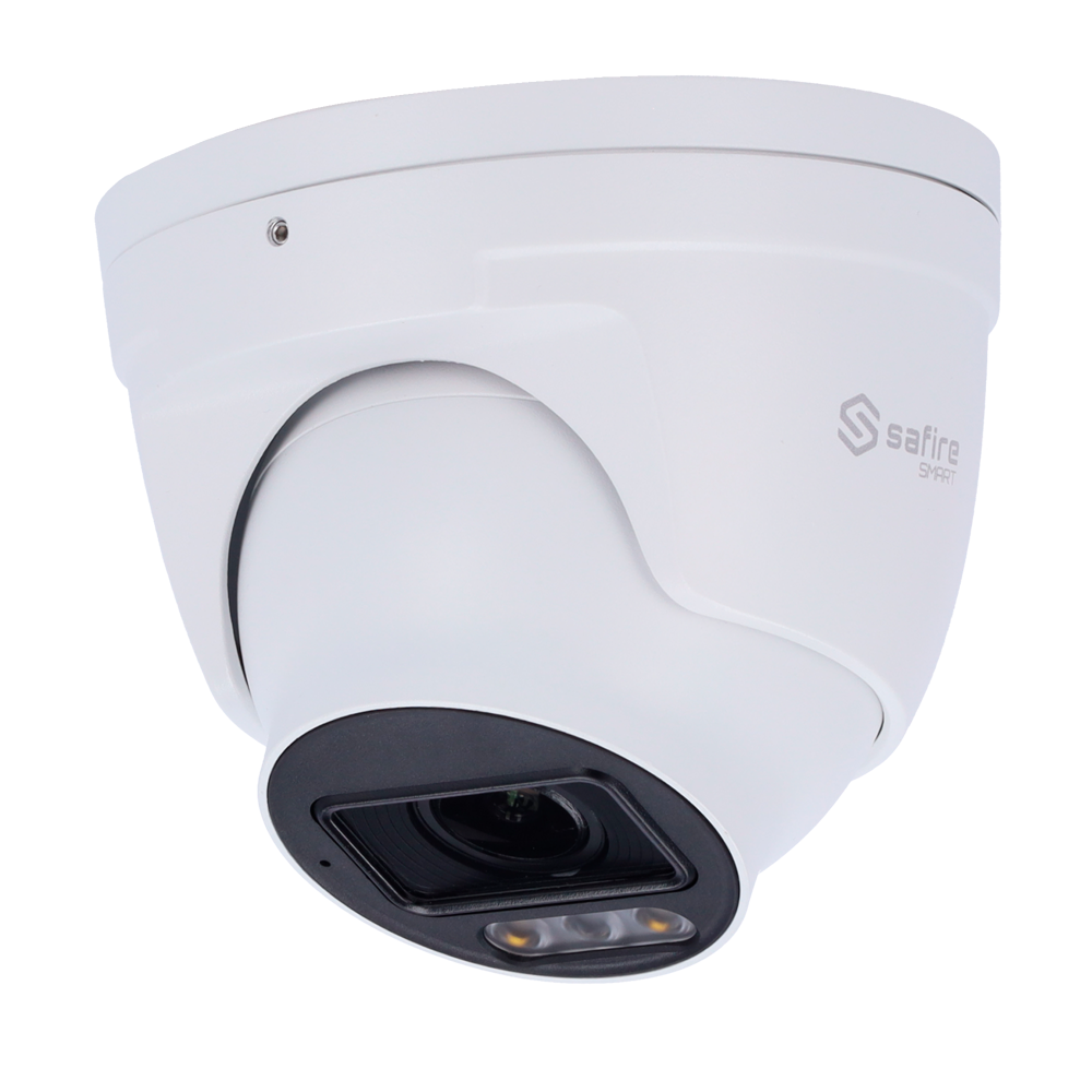 Safire Smart Cámara Turret IP gama E1 Inteligencia Artificial color blanco 6 MP, 2.8 ~ 12 mm Motorizada, WiFi, PoE SF-IPT511ZA-6E1-DL
