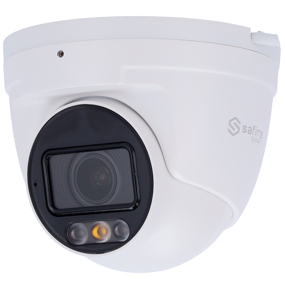 Safire Smart Cámara Turret IP gama E1 AI color blanco 8 MP, 2.8 ~ 12 mm Motorizada, WiFi, PoE SF-IPT511ZA-8E1-DL