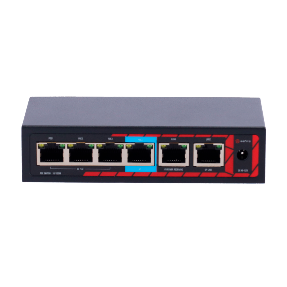 Safire Indoor Hi PoE Extender Switch SF-POE-EXT0604-60