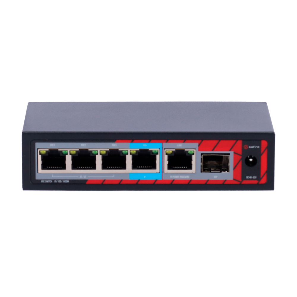 Safire Extensor PoE Safire. Soporta estándares modernos IEEE 802.3af/at/bt SF-POE-EXT0604-GF-60