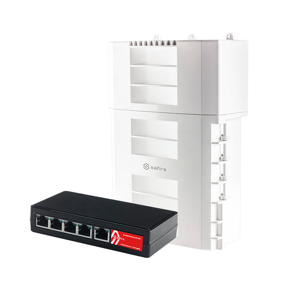 Safire Extensor PoE de Exterior SF-POEXT5GE1GE-1BT-OUT