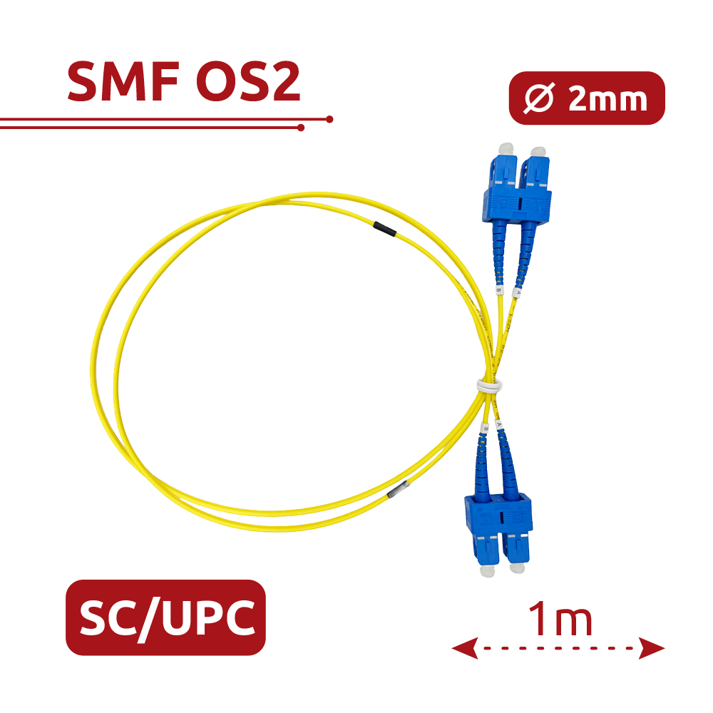 Safire Cable de conexión de fibra óptica color amarillo SF-SC-UPC-SC-UPC-OS2-DX-1M-Y