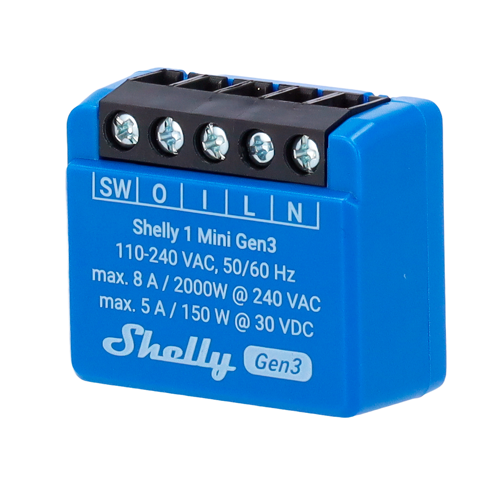 Shelly Relé Shelly 1 Mini Gen3 Controlador Inteligente SH-1-MINI-GEN3