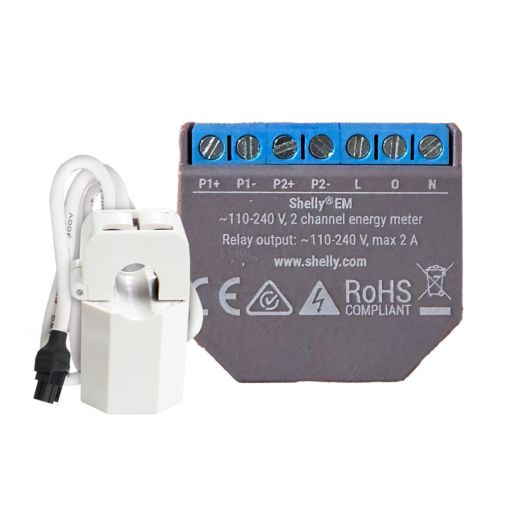 Shelly EM + 50A Medición de 2 canales / Pinza 50A Incluida SH-EM-50A