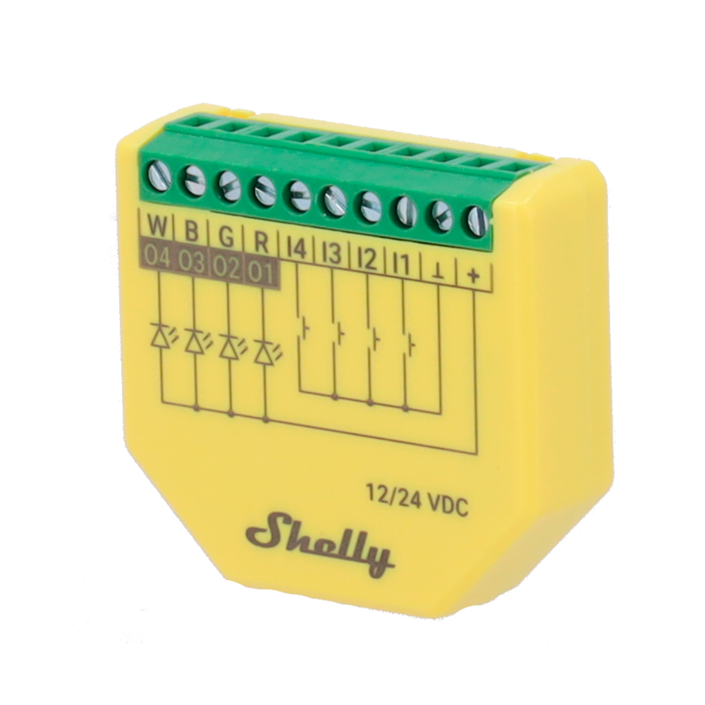 Shelly Plus RGBW PM Control de tiras LED RGBW SH-PLUS-RGBW-PM