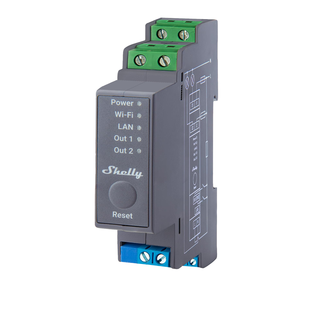 Shelly Relé Shelly Pro 2 Controlador Inteligente Carril DIN SH-PRO-2