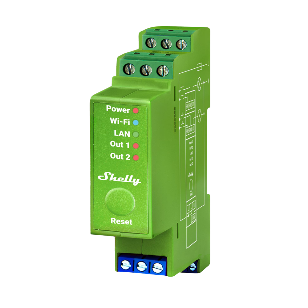 Shelly Pro Dimmer 2PM Atenuación (Dimming) / Carril DIN SH-PRO-DIMMER-2PM