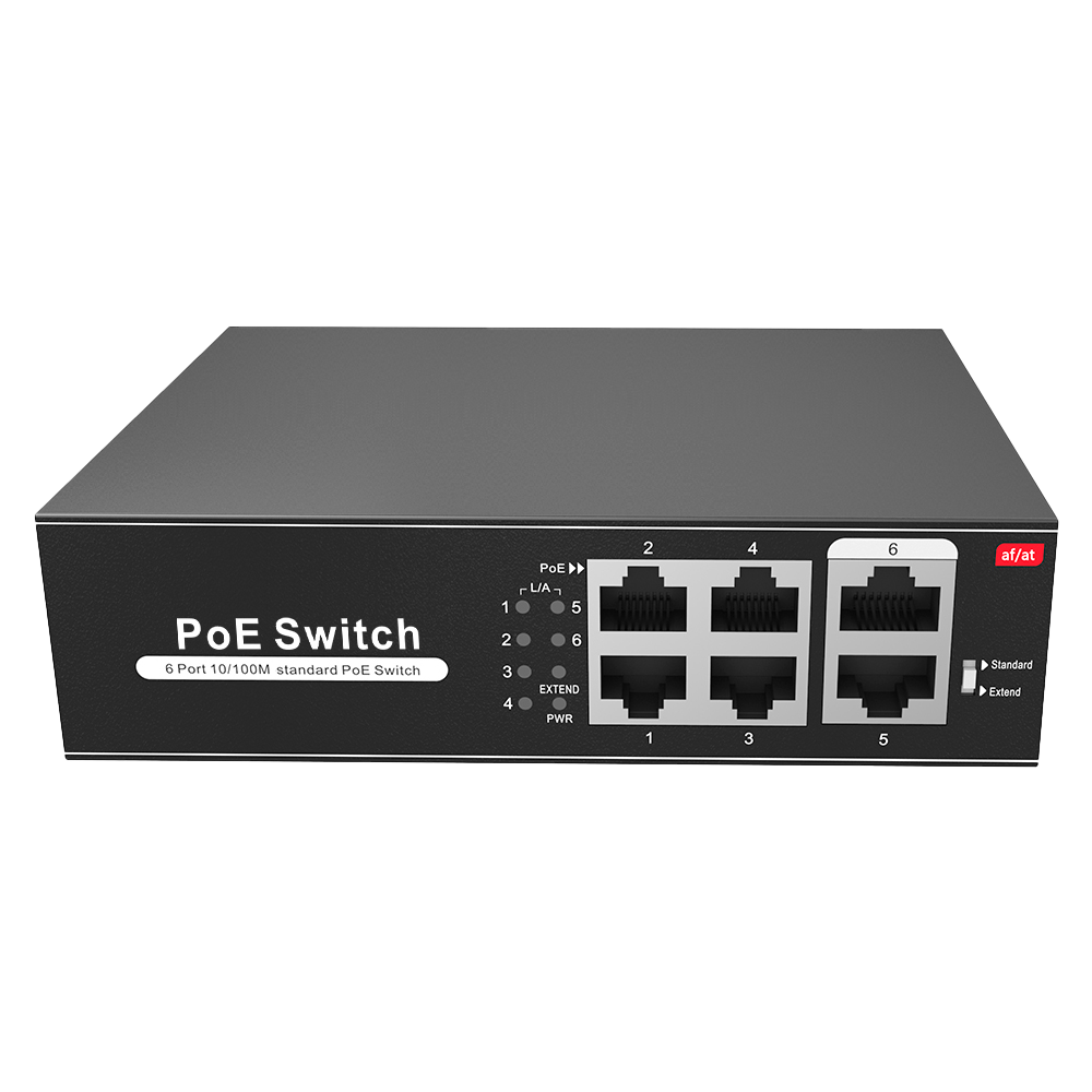 CCTV & Alarmas Switch PoE 4 puertos PoE + 2 Uplink RJ45 SW0604POE-65-E