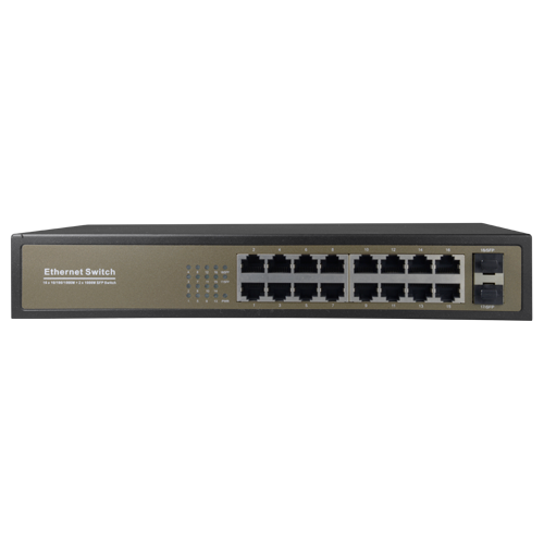 CCTV & Alarmas Switch de sobremesa 16 puertos Gigabit RJ45 SW1816GT-2GF