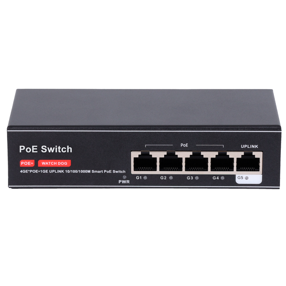 CCTV & Alarmas Switch PoE 4 puertos PoE + 1 Uplink RJ45 SW4GE1GE-65W