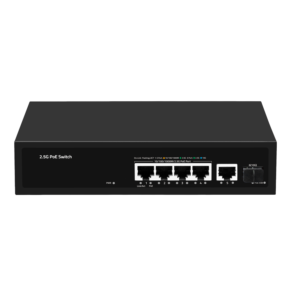 CCTV & Alarmas Switch PoE Multigagibit 2,5Gbps SW64HIPOE-2AZCXF-60