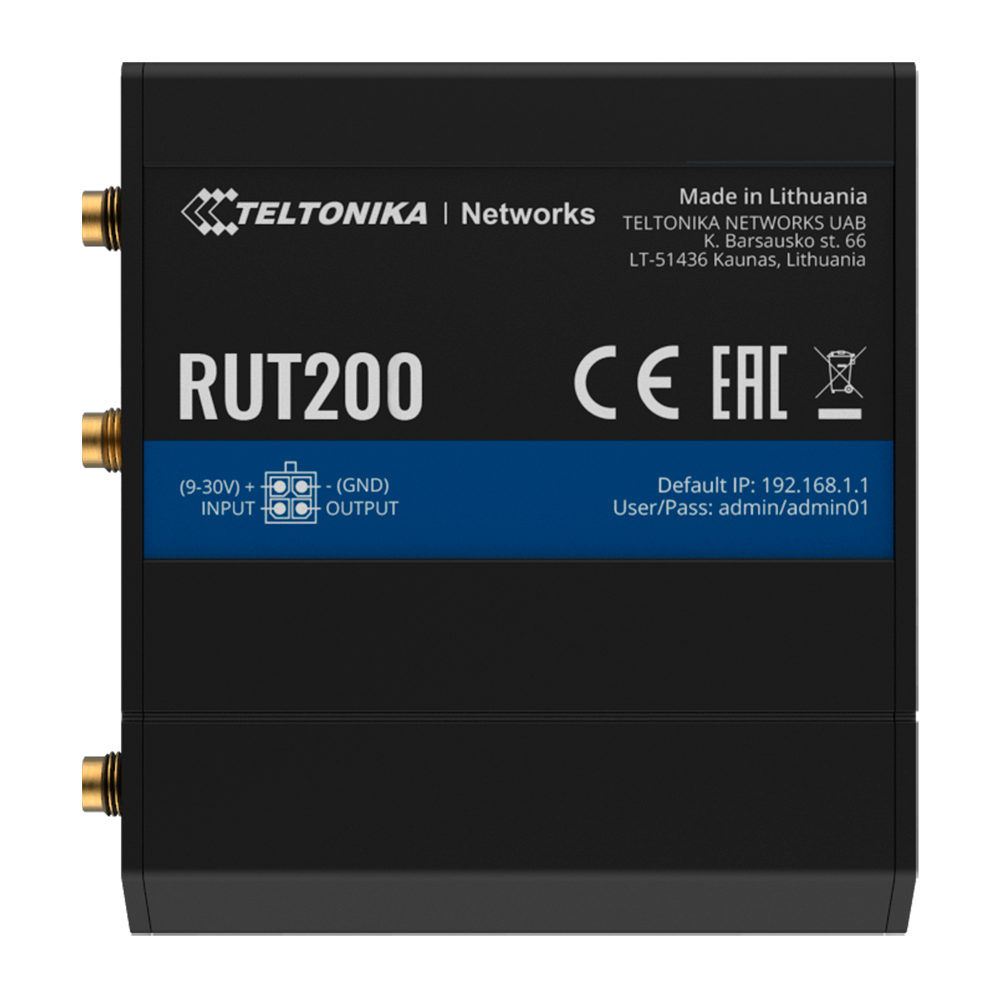 Teltonika Router Industrial 4G LTE Cat 4 (150/50 Mbps) TK-RUT200-V2