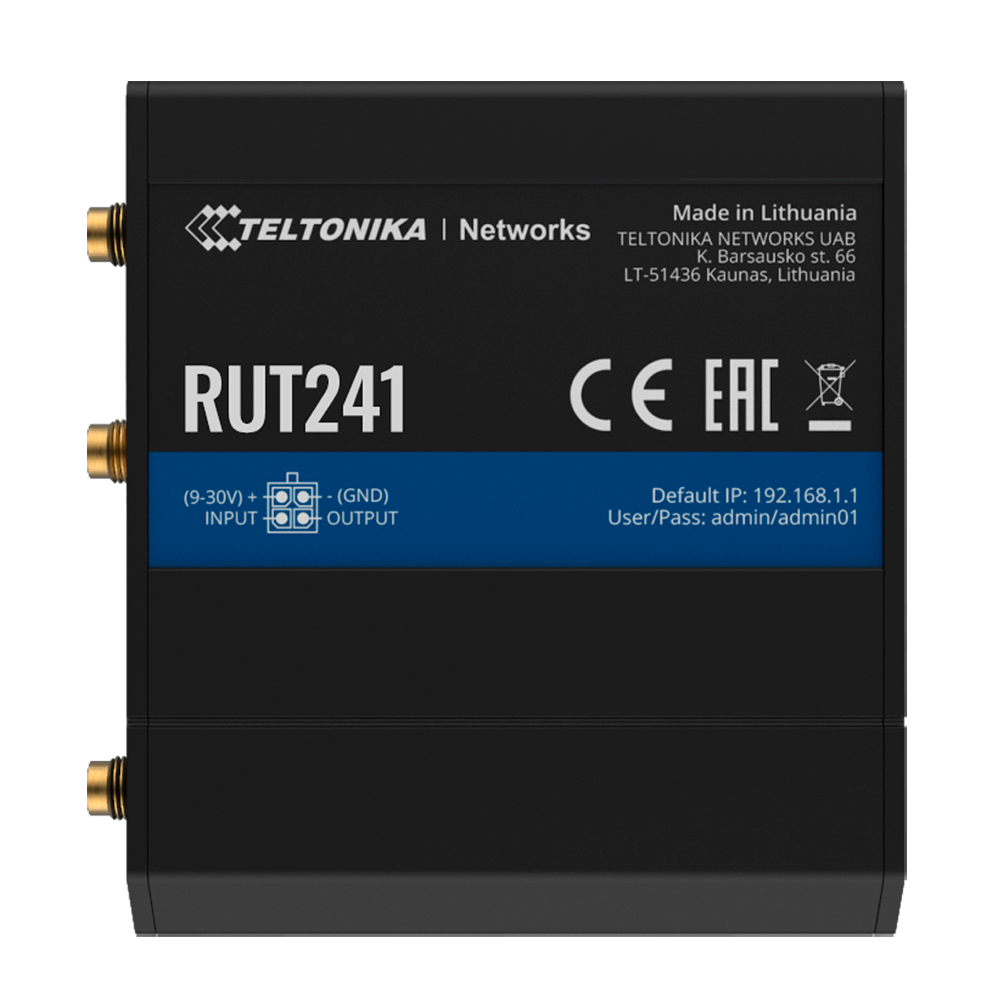 Teltonika Router Industrial 4G LTE Cat 4 (150/50 Mbps) TK-RUT241