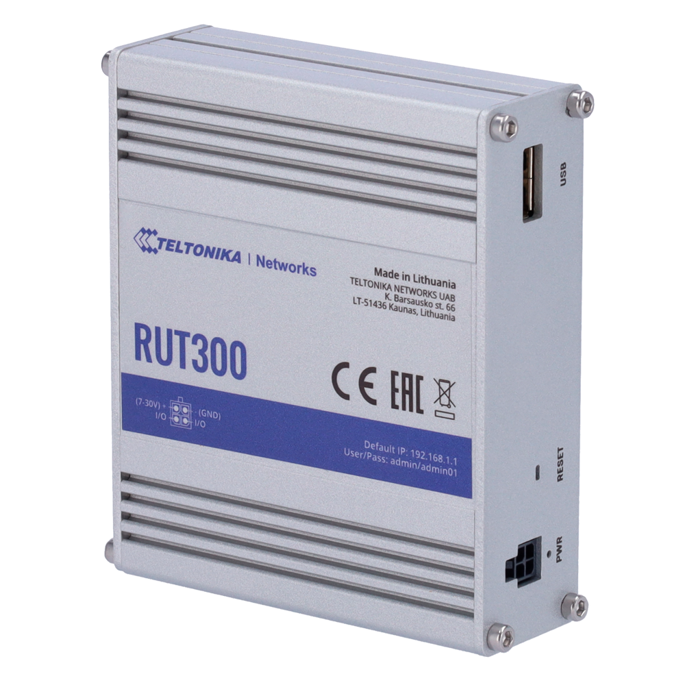 Teltonika Router Industrial 5 puertos Ethernet RJ45 Fast Ethernet TK-RUT300