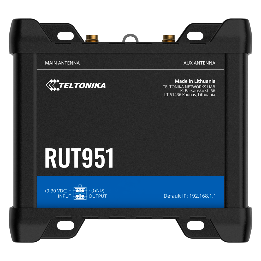 Teltonika Router Industrial 4G LTE Cat 4 (150/50 Mbps) TK-RUT951-POE+
