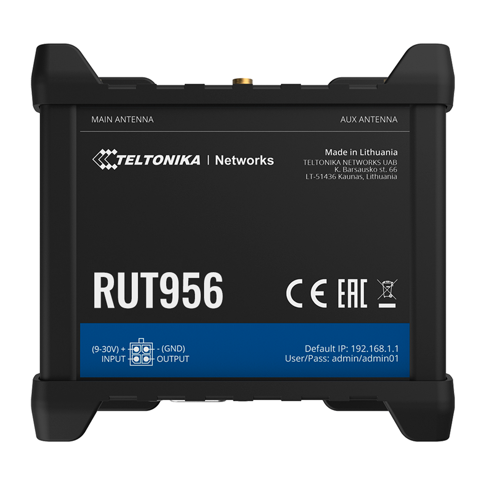 Teltonika Router Industrial 4G LTE Cat 4 (150/50 Mbps) TK-RUT956