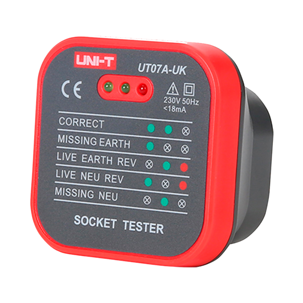 Uni-T Tester de tomas eléctricas UK UT07A-UK