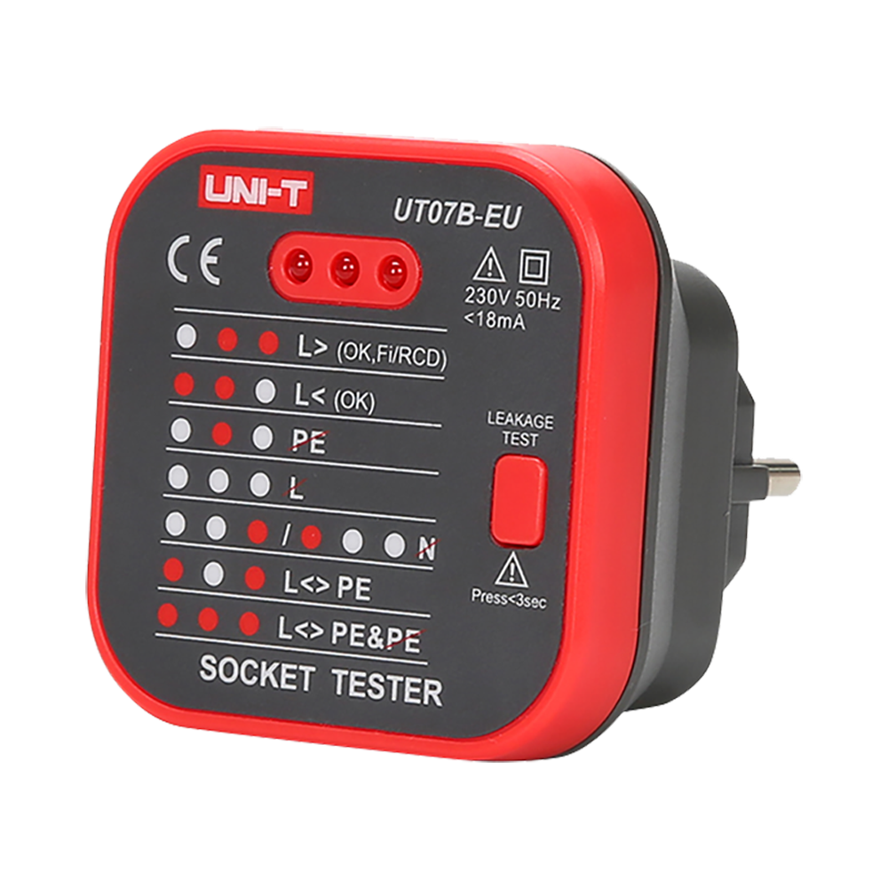 Uni-Trend Tester de tomas eléctricas EU UT07B-EU