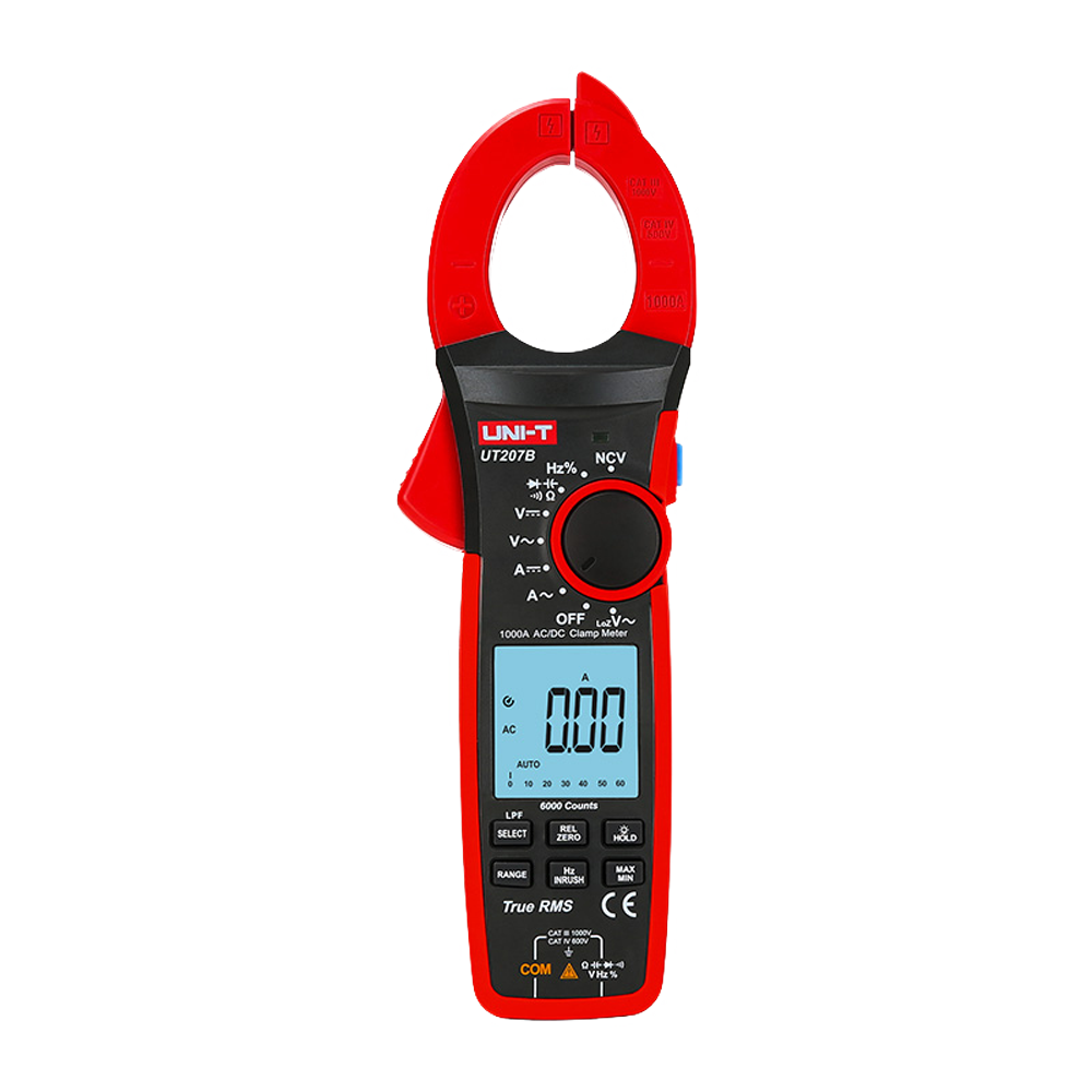 Uni-Trend Pinza amperimétrica LCD Medición en DC hasta 1000V y 1000A UT207B