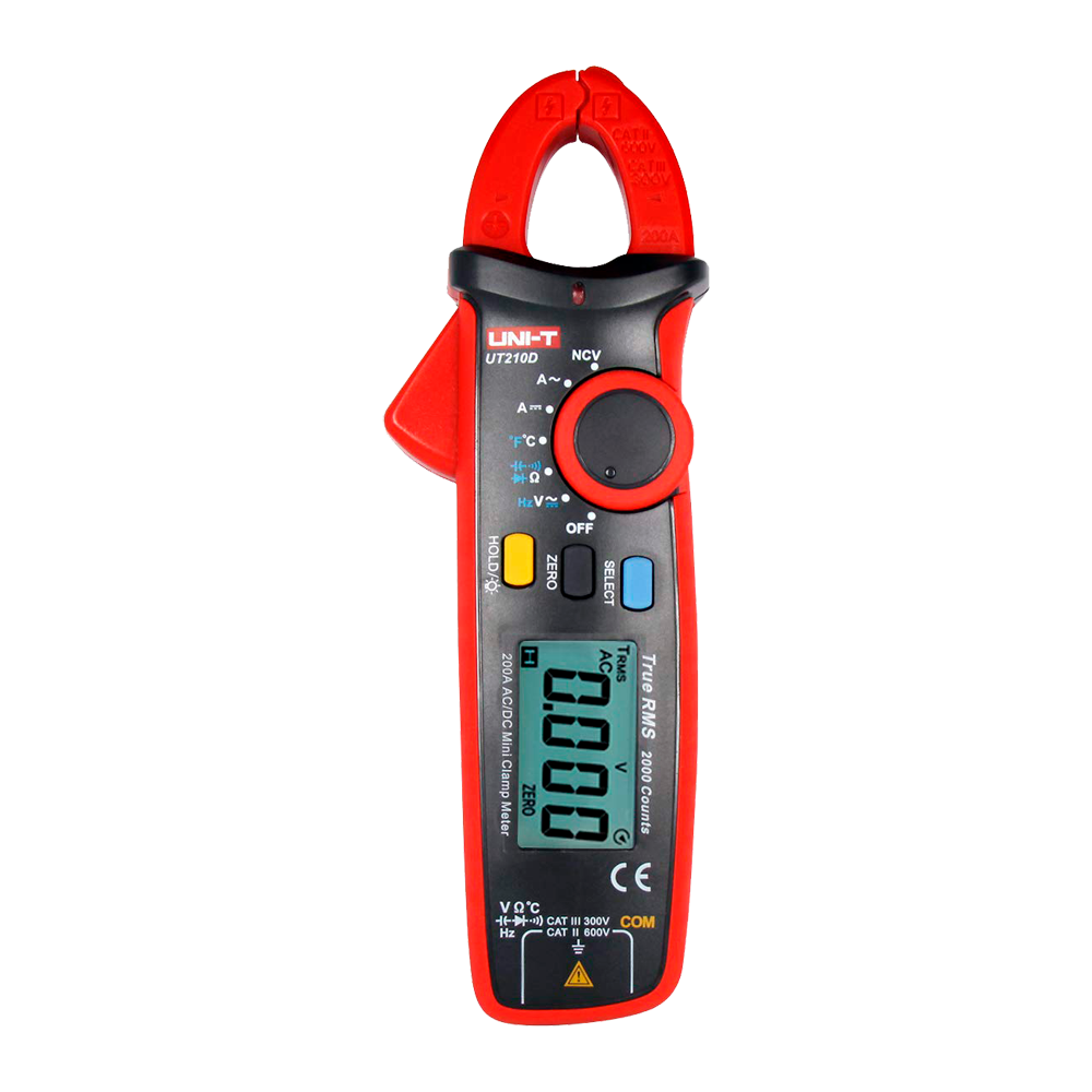 Uni-Trend Mini pinza amperimétrica Medición en DC y AC hasta 600V y 200A UT210D