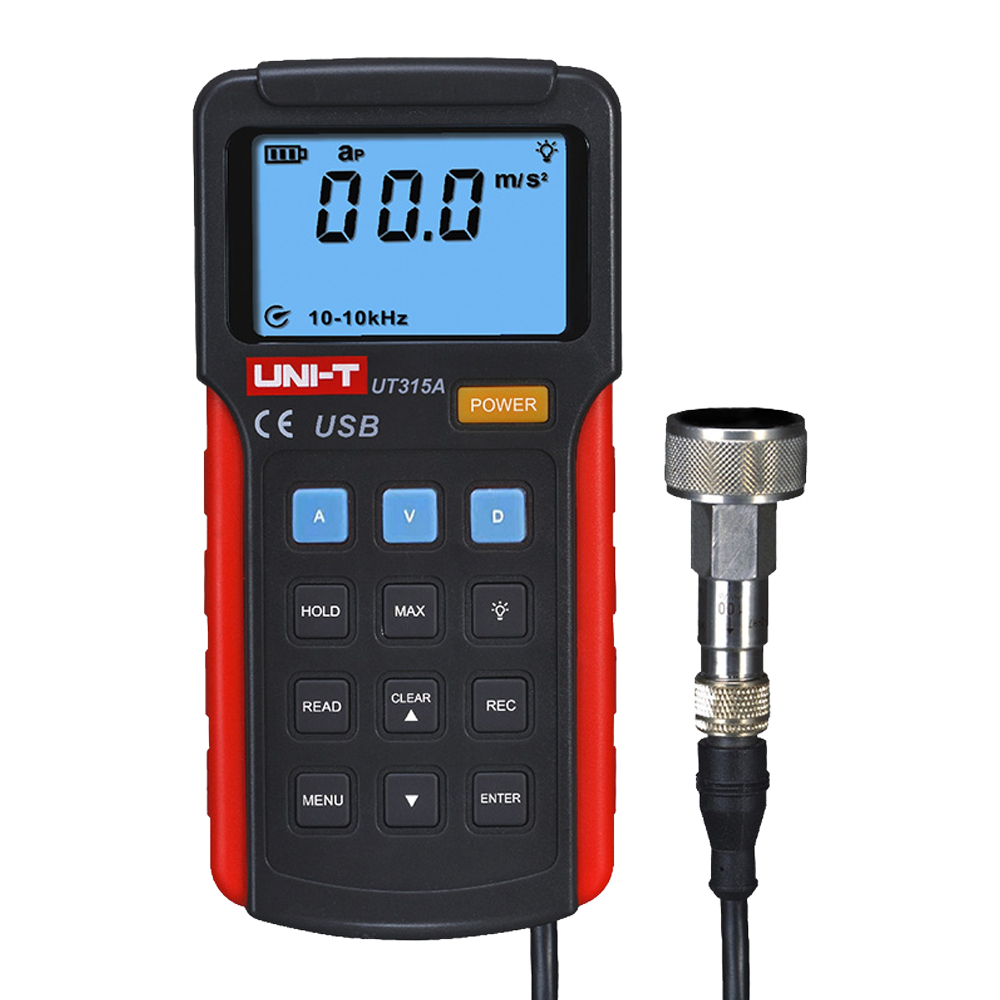 Uni-Trend Medidor de vibraciones Mide Aceleraciones, Velocidades y Desplazamiento UT315A