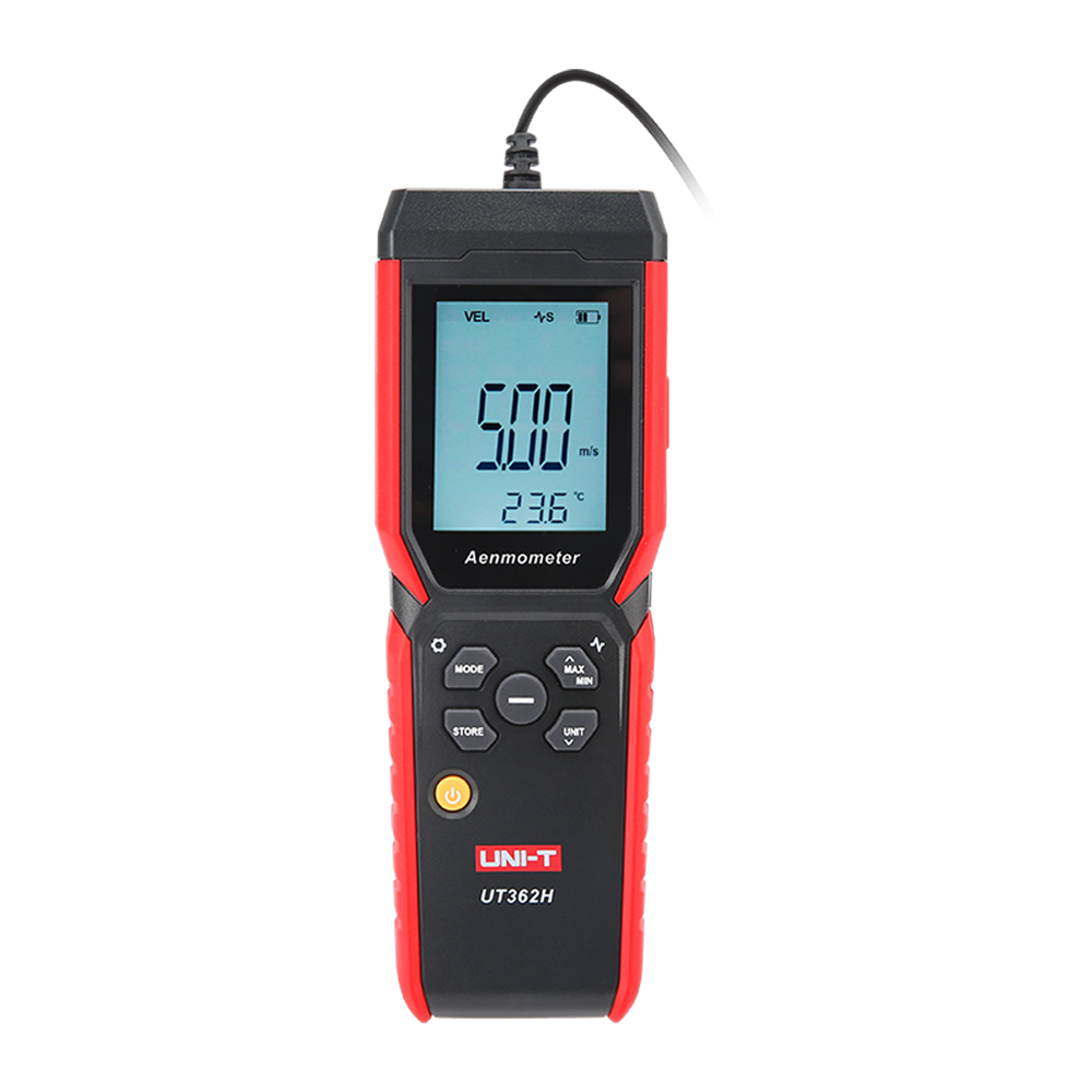 Uni-Trend Anemómetro de hilo caliente Mide velocidad, temperatura y caudal de aire UT362H