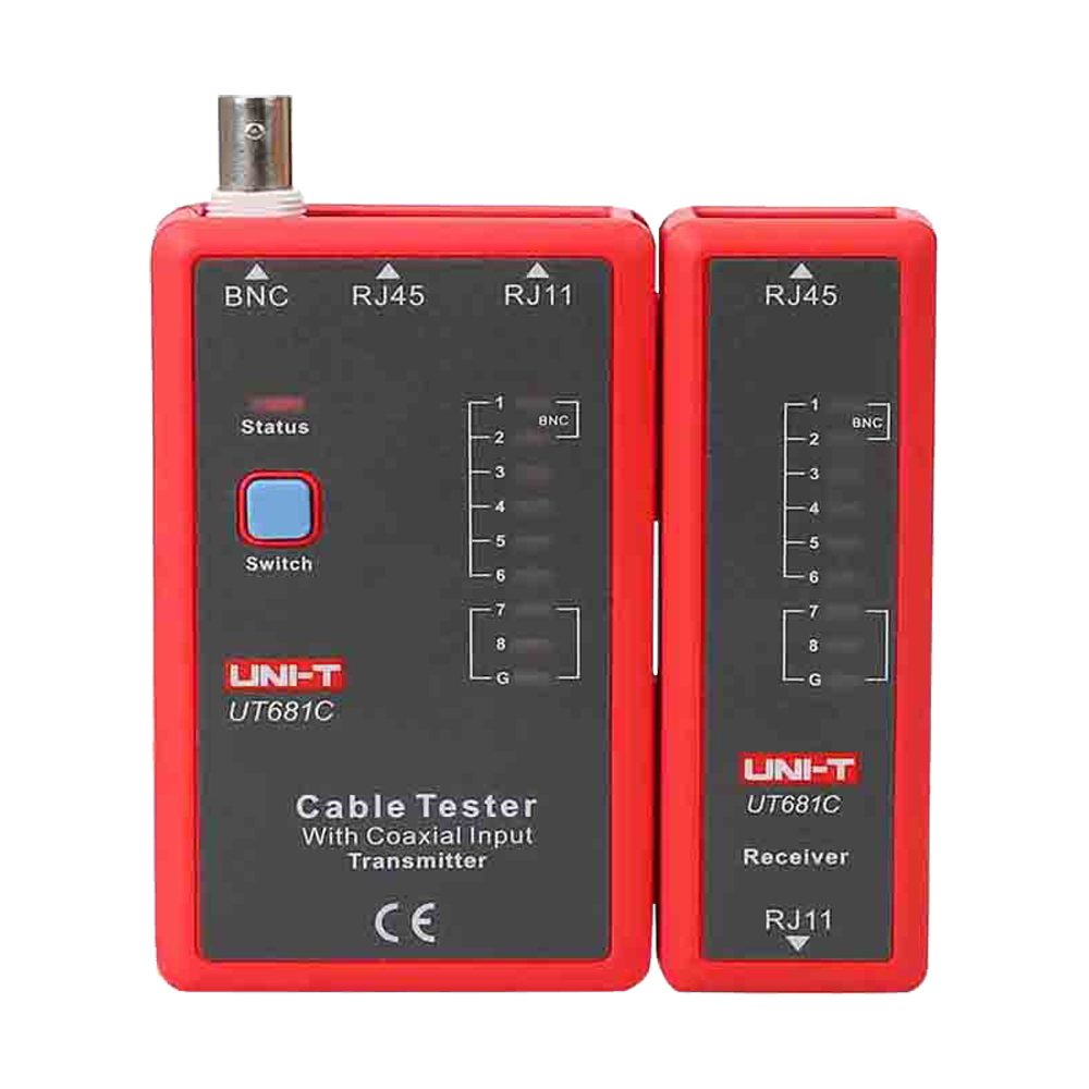 Uni-Trend Tester de cables Comprobación de estado cables RJ45/RJ11/BNC UT681C
