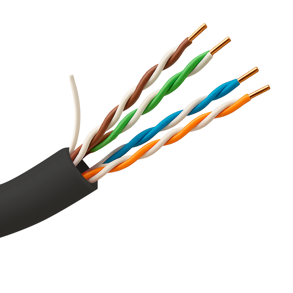 Safire Cable UTP Categoría 5E Conductor CCA 24AWG color negro UTP5E-305-OUTDOOR