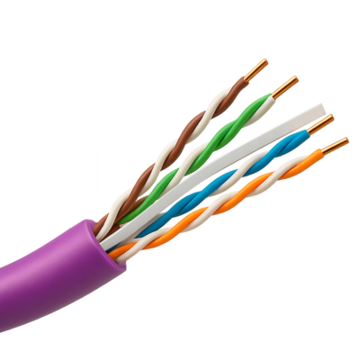 Safire Cable UTP rígido libre de halógenos color morado UTP6-305-BC-LSZH-Dca-PU